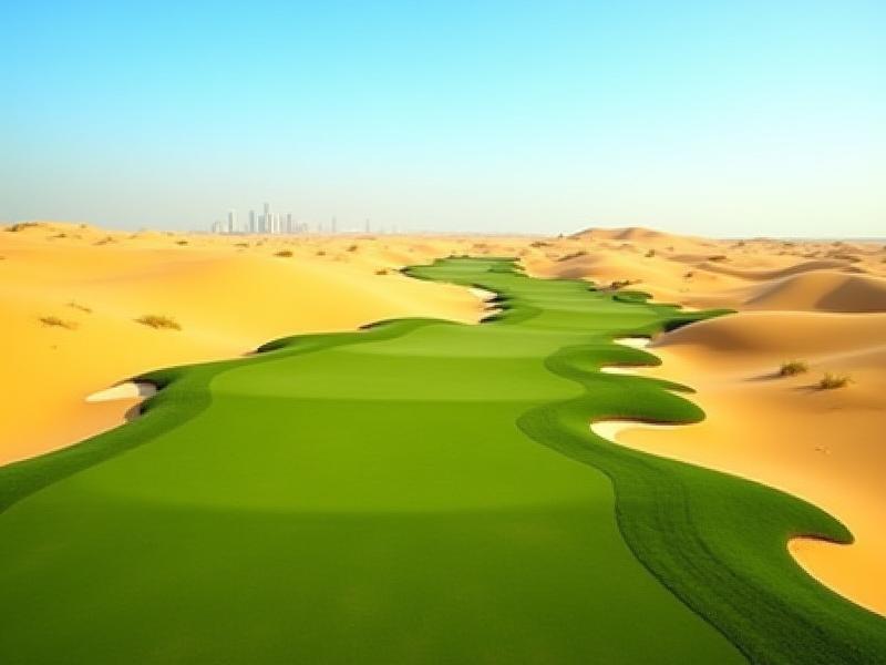 ドバイの砂漠ゴルフコース