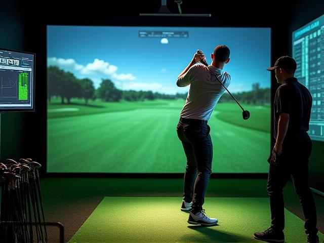 最新の機器でクラブを調整し、ゴルファーに最適なフィッティングを提供している様子