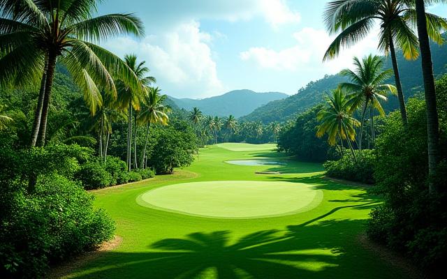 東南アジアの熱帯のゴルフコース